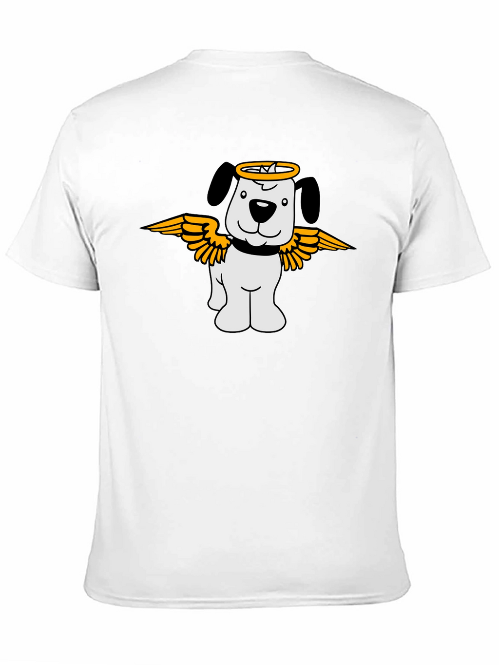 Angel Dog Graphic T-Shirt - Black Cotton Tee