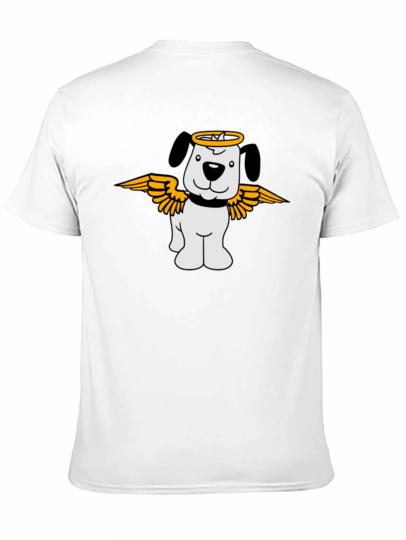 Angel Dog Graphic T-Shirt - Black Cotton Tee