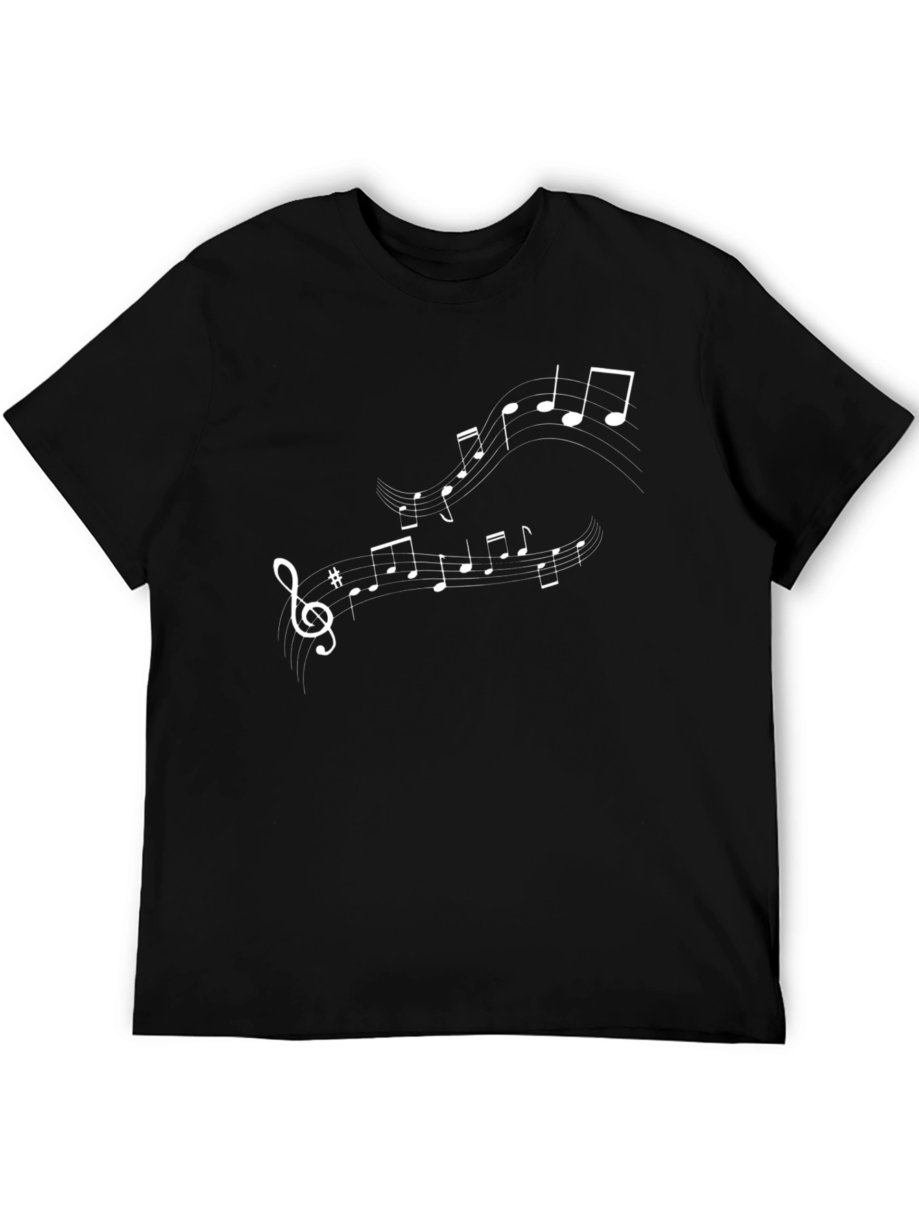 Musical Note Graphic T-Shirt - Black
