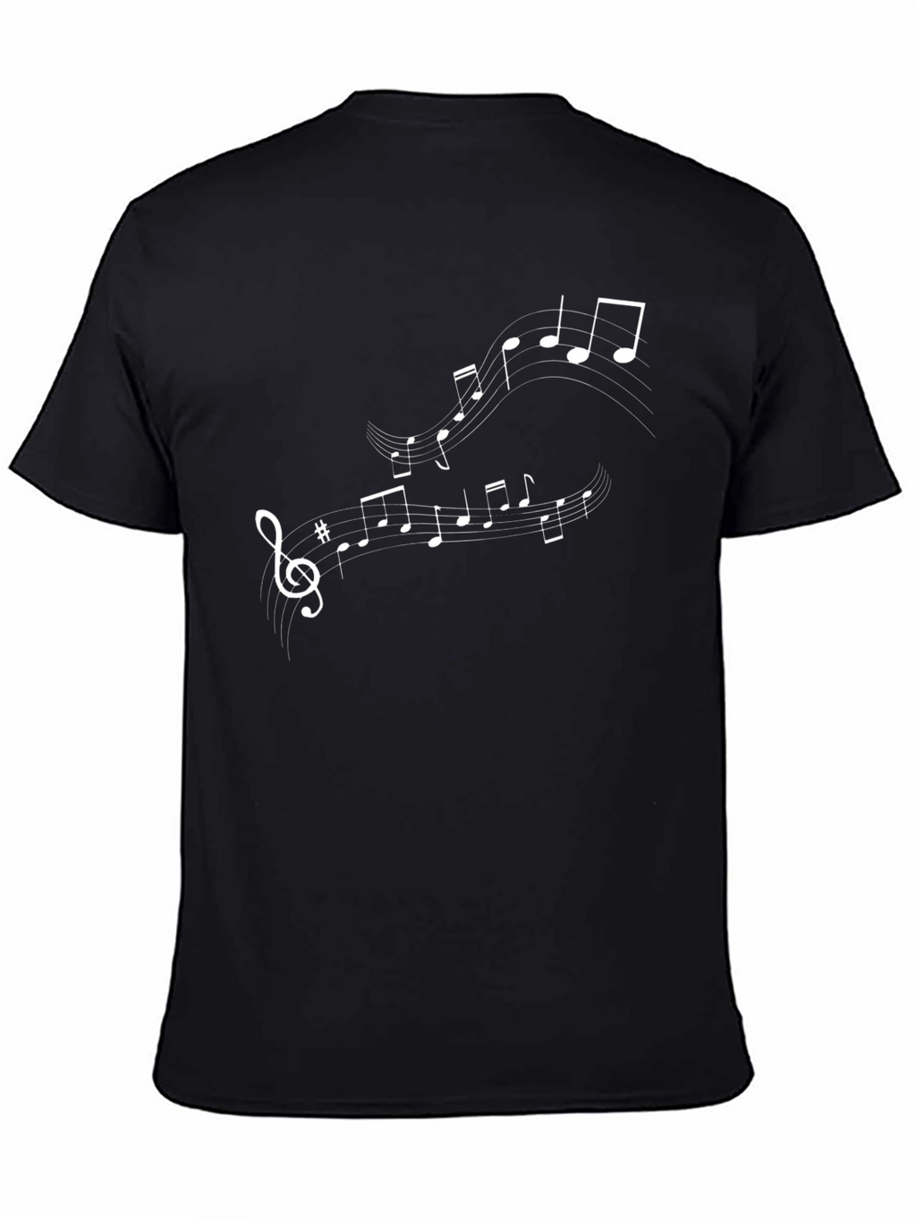 Musical Note Graphic T-Shirt - Black