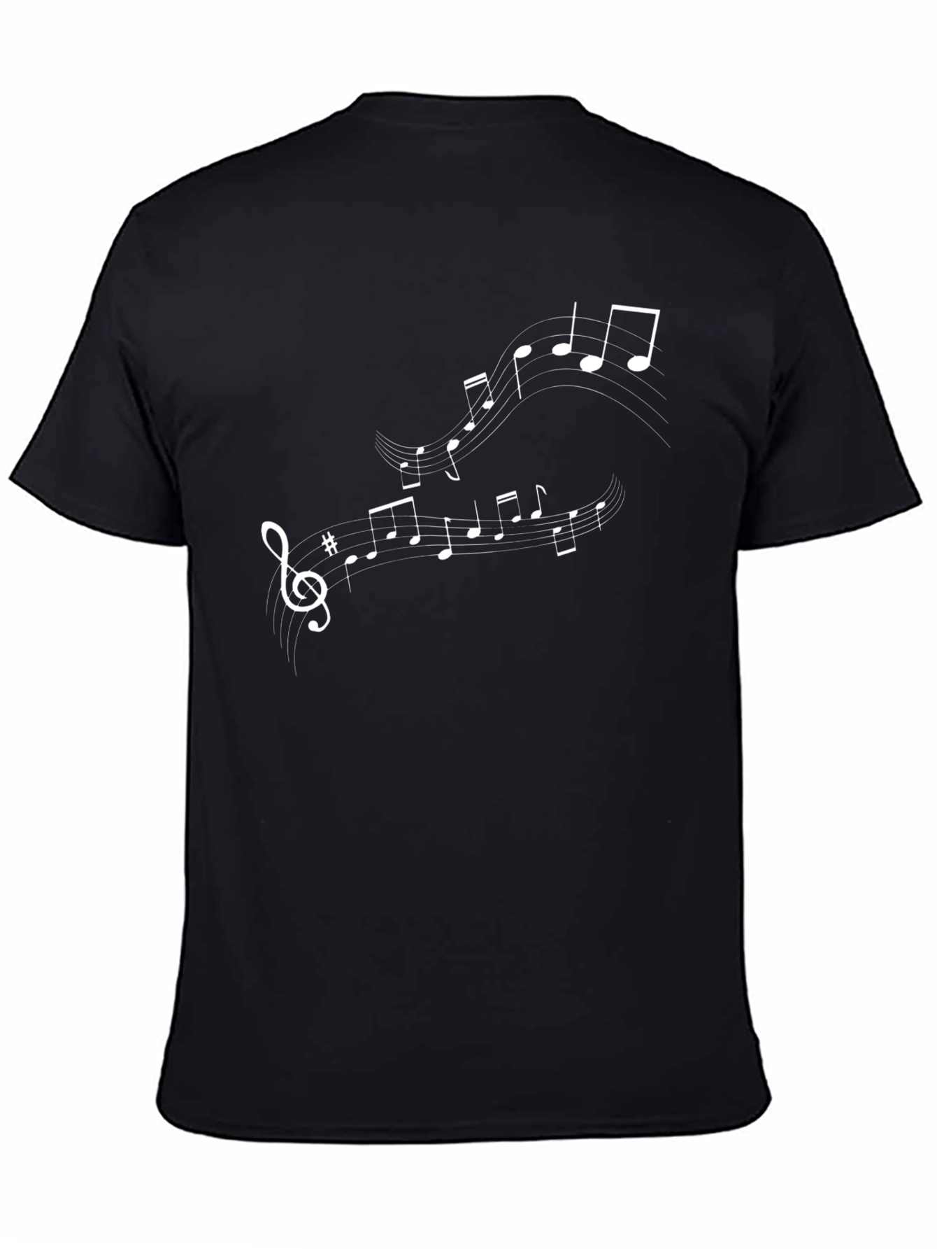 Musical Note Graphic T-Shirt - Black