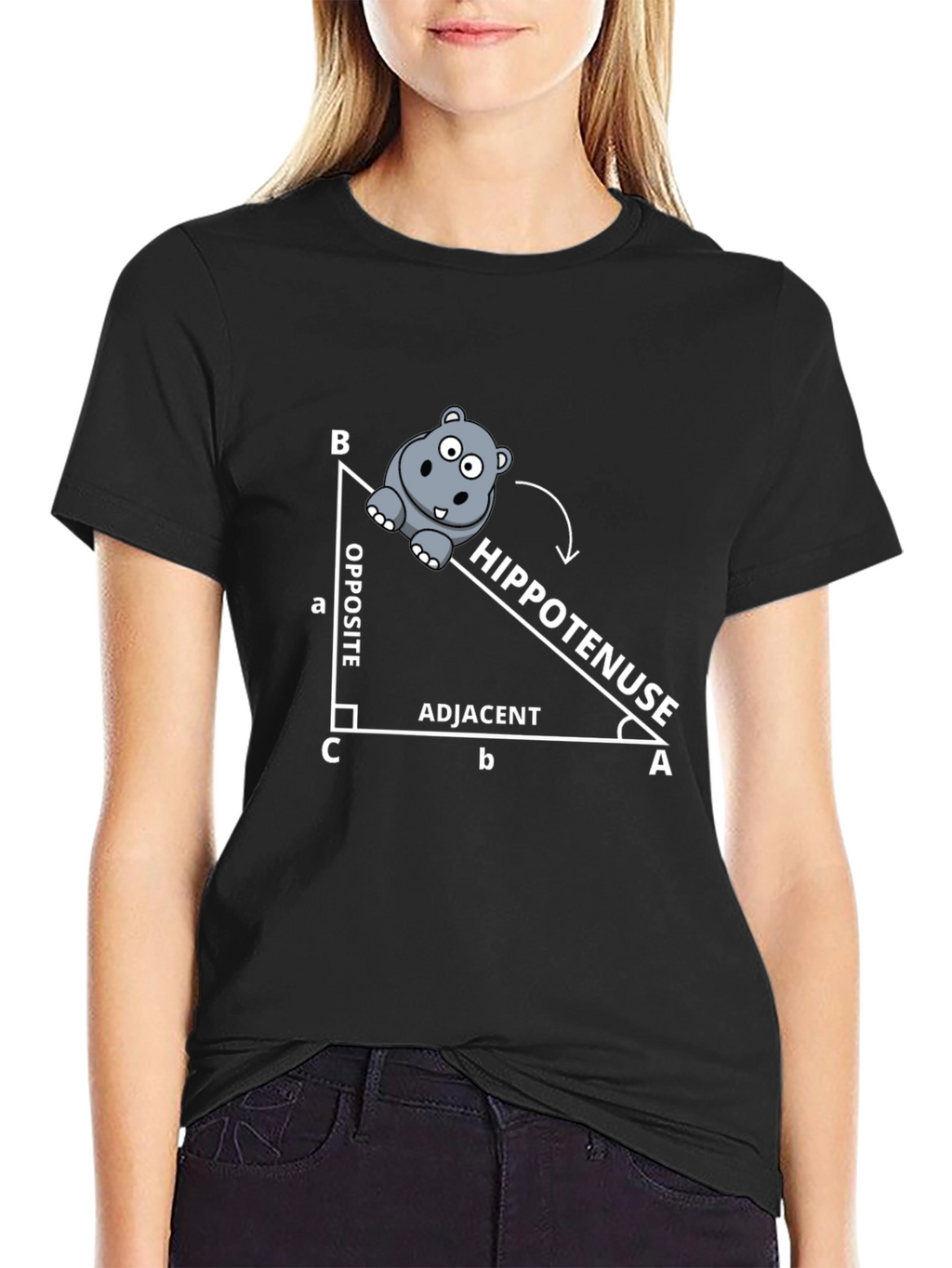 Hippo-tenuse Math Pun T-Shirt