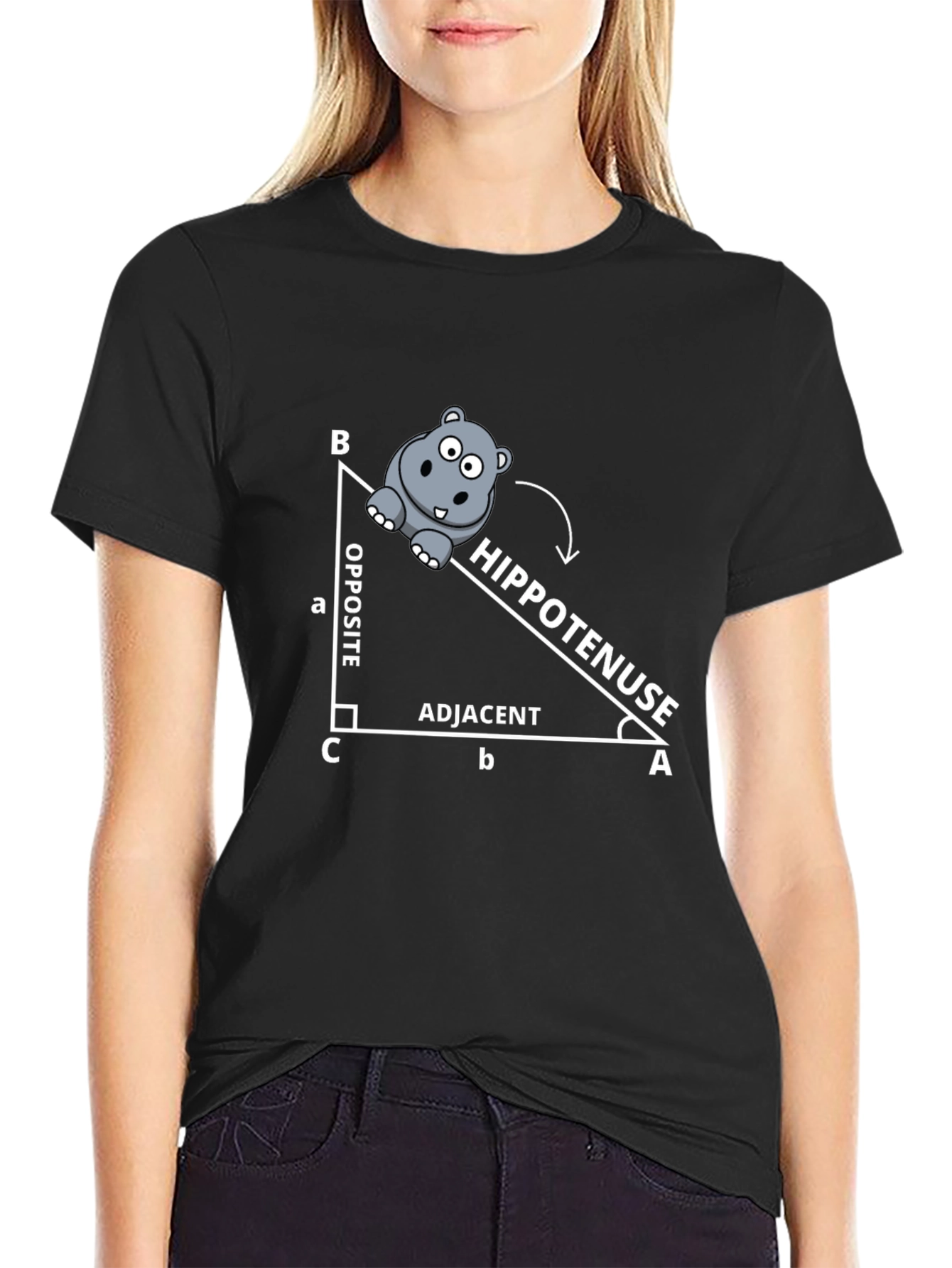 Hippo-tenuse Math Pun T-Shirt