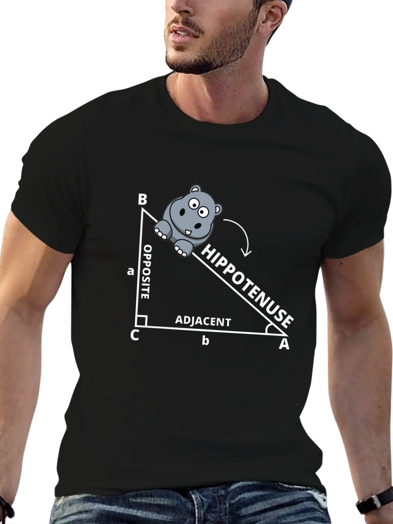 Hippo-tenuse Math Pun T-Shirt