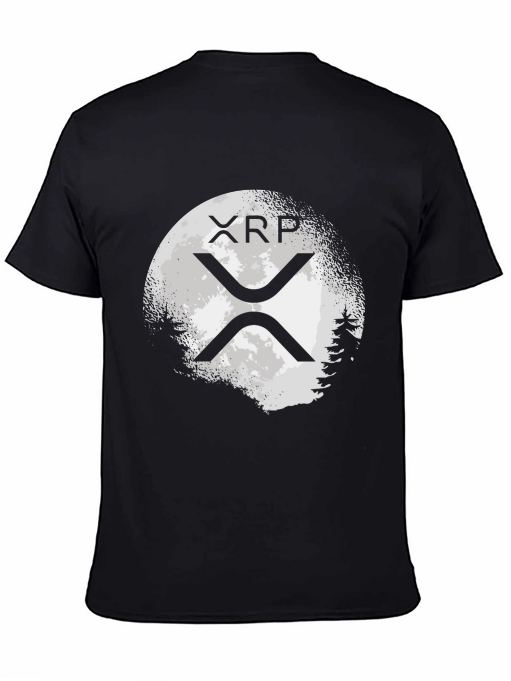XRP Crypto Moon Black T-Shirt
