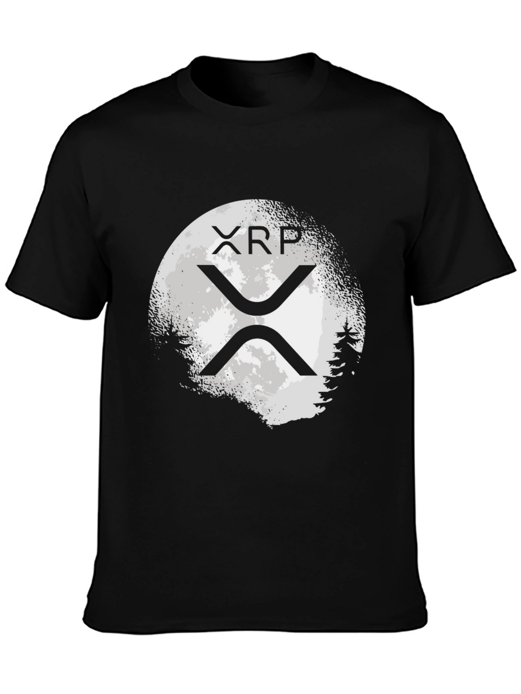 XRP Crypto Moon Black T-Shirt