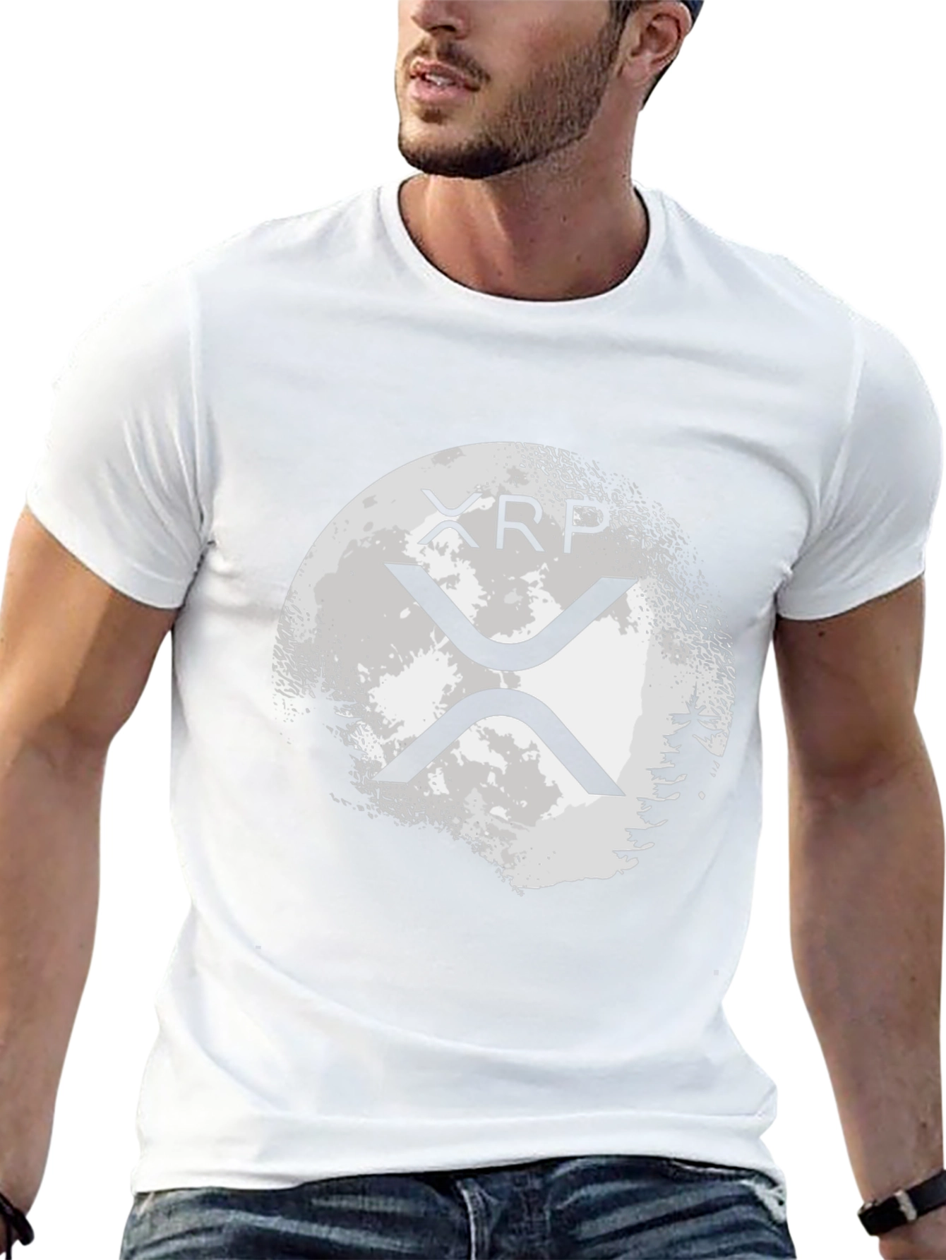 XRP Crypto Moon Black T-Shirt