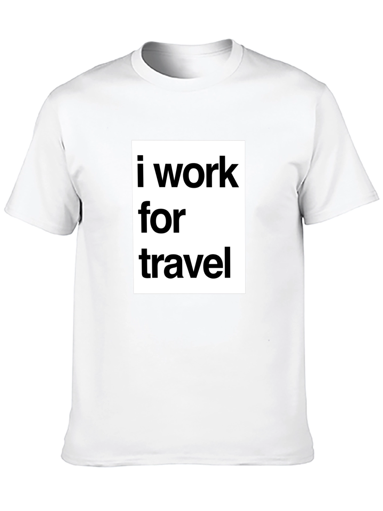 I Work for Travel Black Graphic T-Shirt