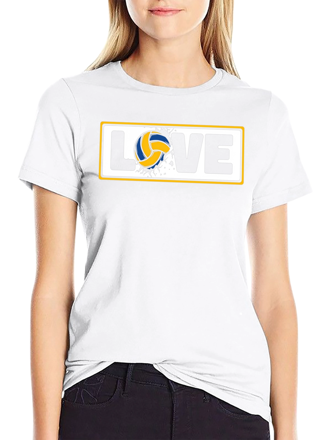 Volleyball Love Graphic T-Shirt - Black