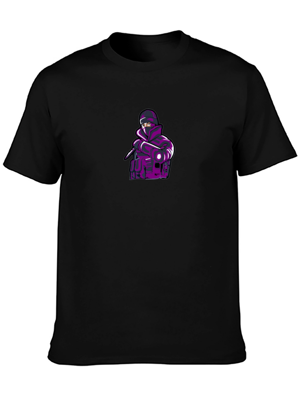 Mens Black T-shirt with Ninja Graphic