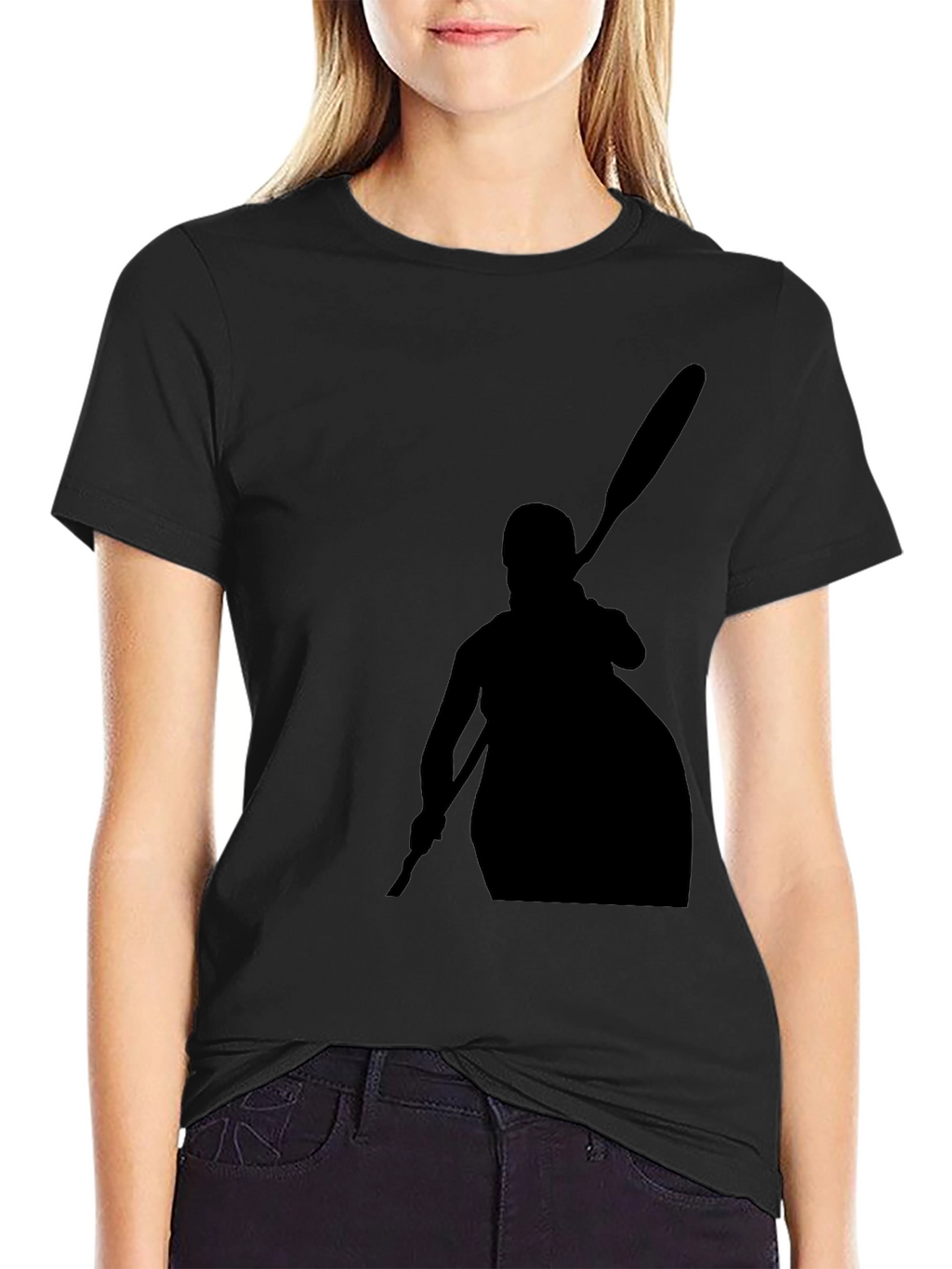 Black Kayaker Silhouette T-Shirt