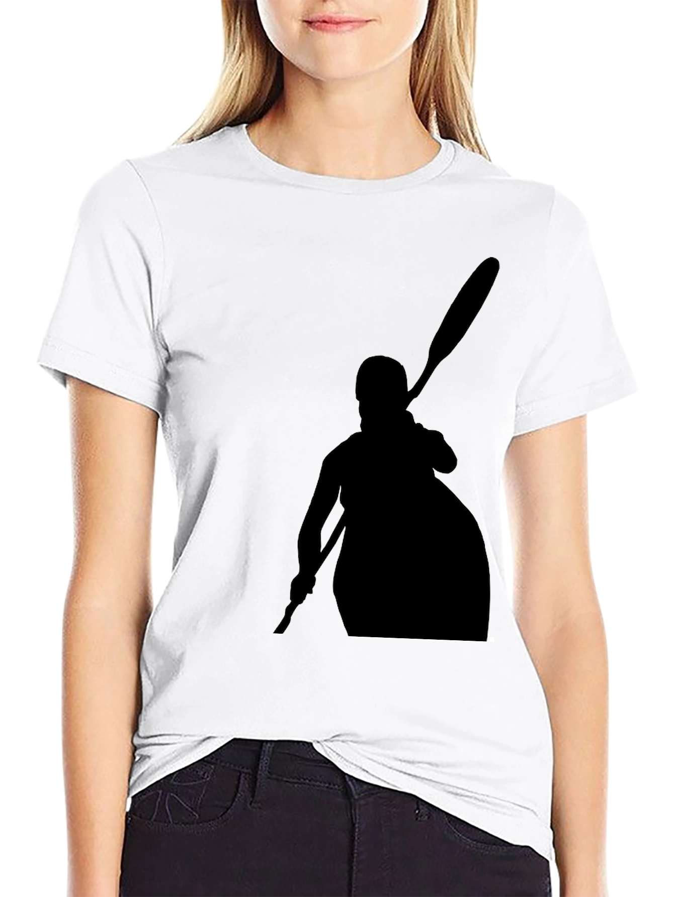Black Kayaker Silhouette T-Shirt