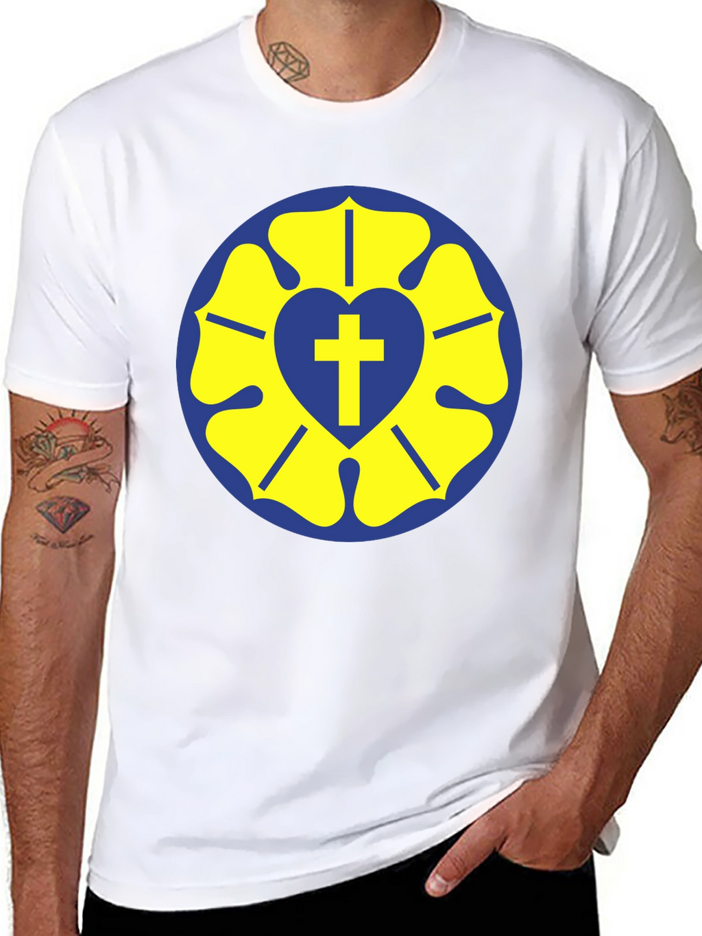 Luther Rose T-Shirt - Classic Religious Design
