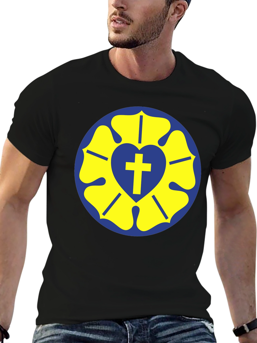 Luther Rose T-Shirt - Classic Religious Design
