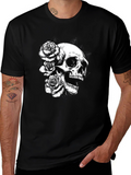 Skull & Roses Graphic Tee - Black
