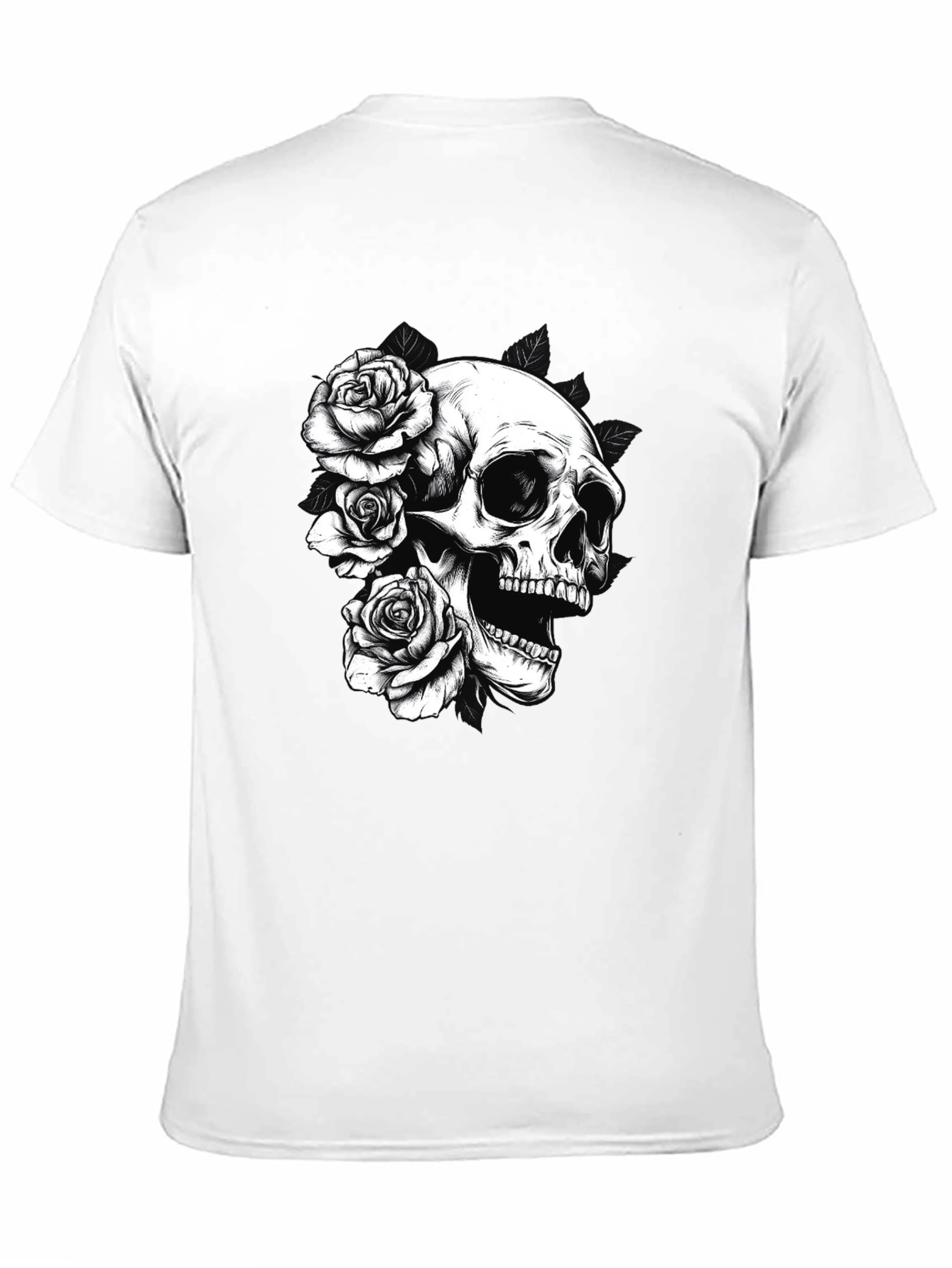 Skull & Roses Graphic Tee - Black
