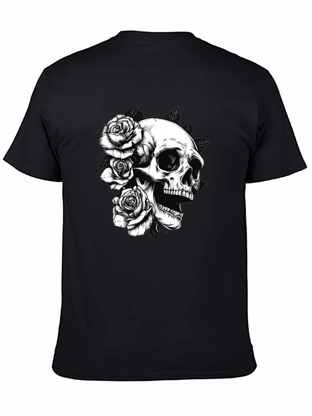 Skull & Roses Graphic Tee - Black