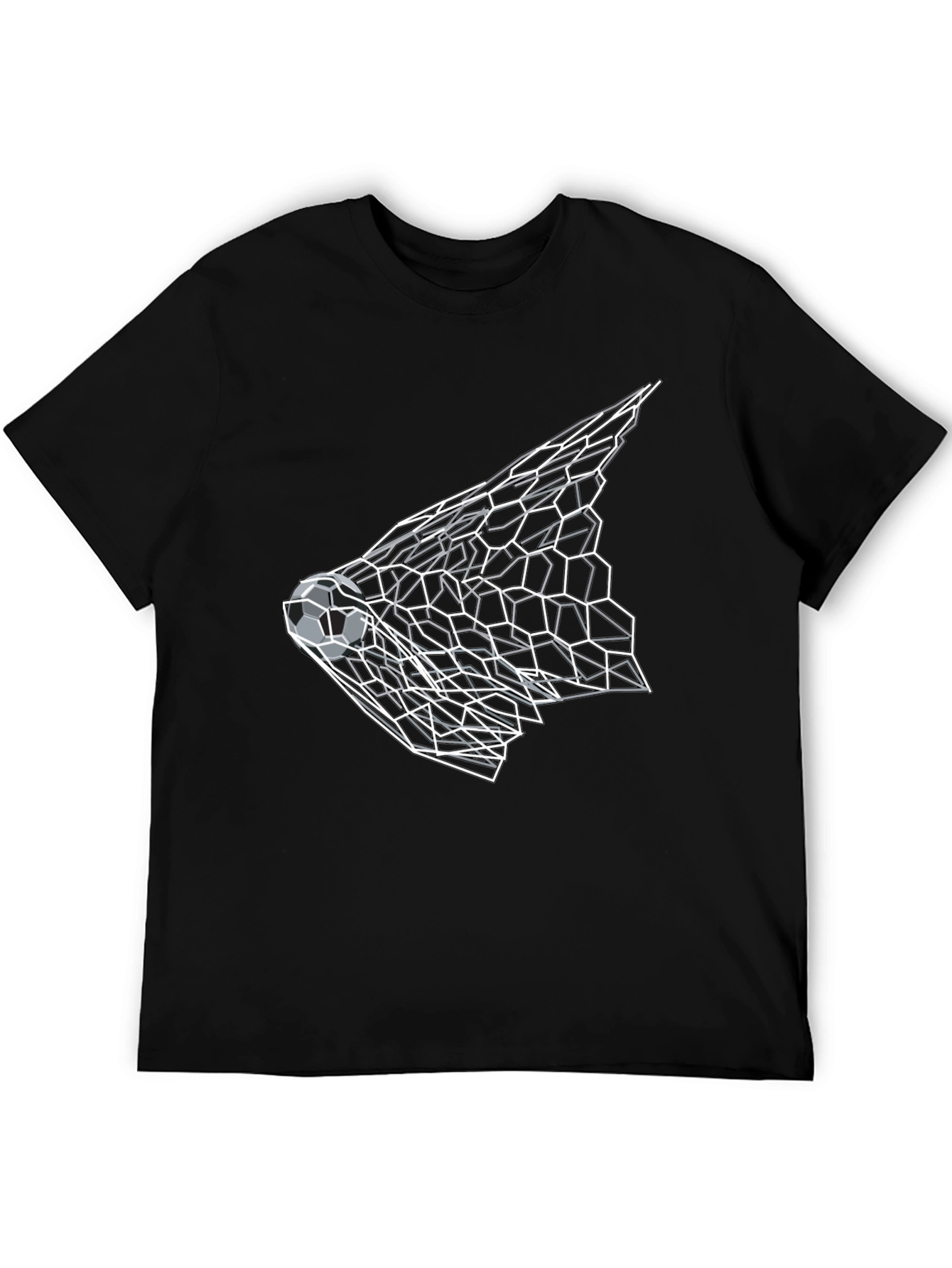 Soccer Goal Graphic Tee - Black Cotton Shirt