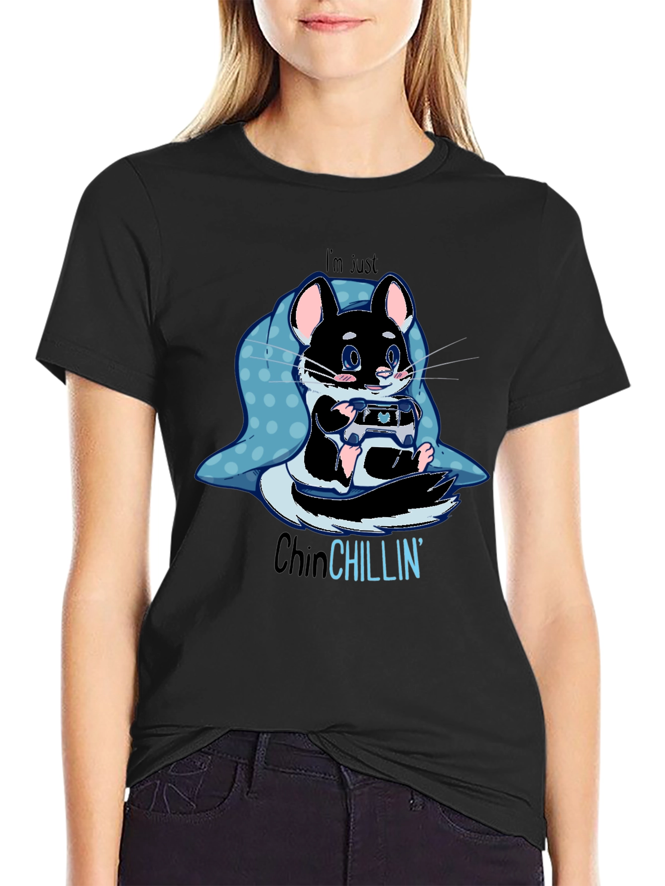 ChinCHILLIN Gaming T-Shirt - Cute Rodent Gamer Tee