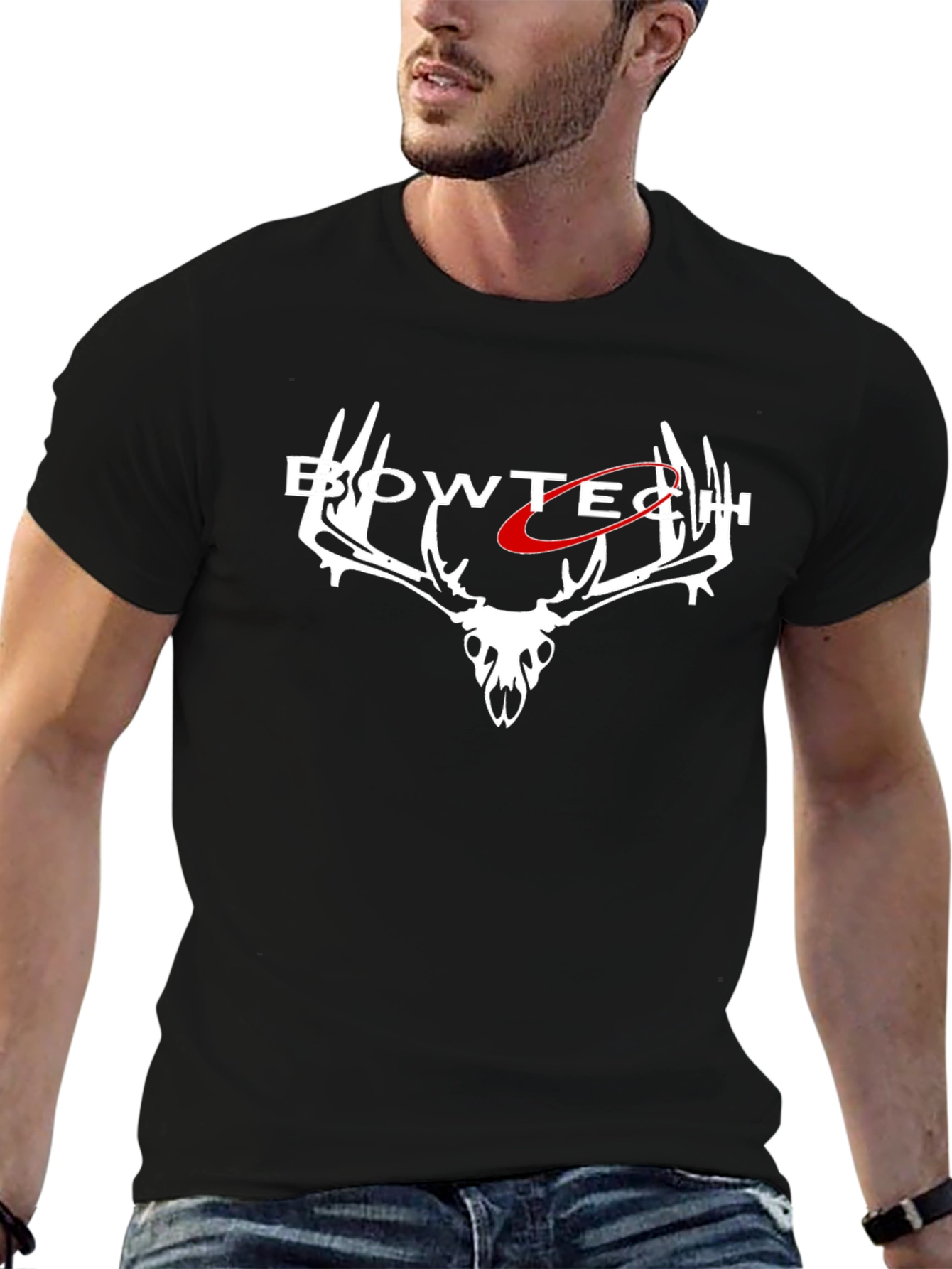 Bowtech T-Shirt - Deer Skull Logo - Black Cotton Tee