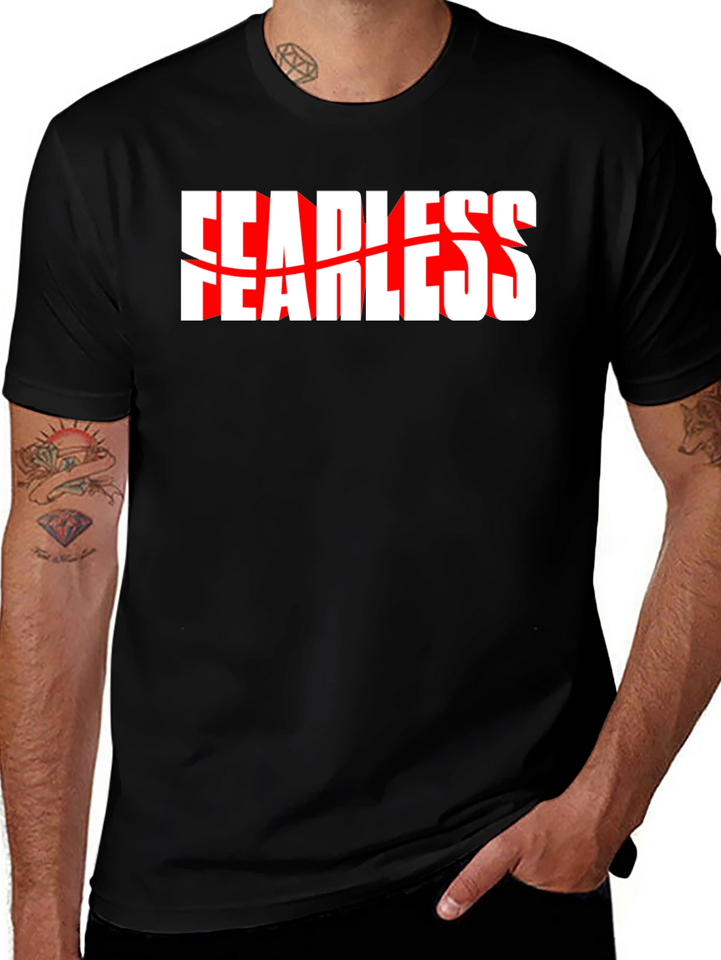Fearless Graphic Tee - Black Crew Neck
