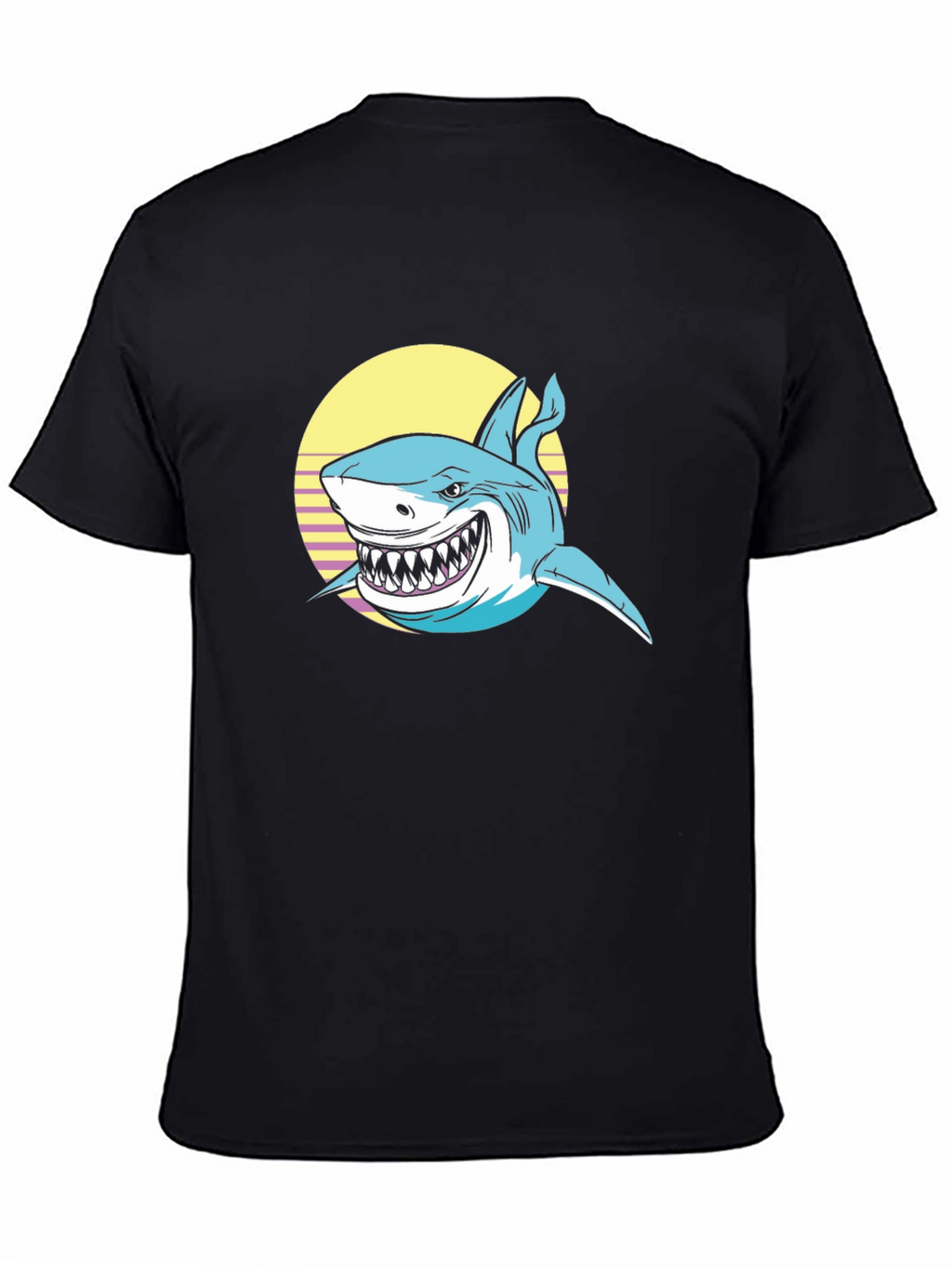 Shark Graphic Print Black T-Shirt
