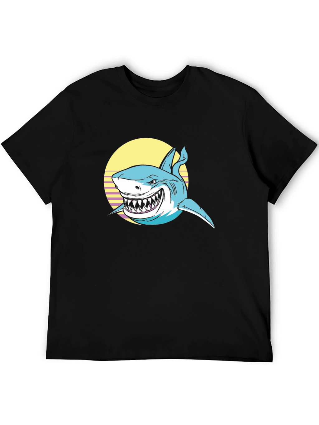 Shark Graphic Print Black T-Shirt