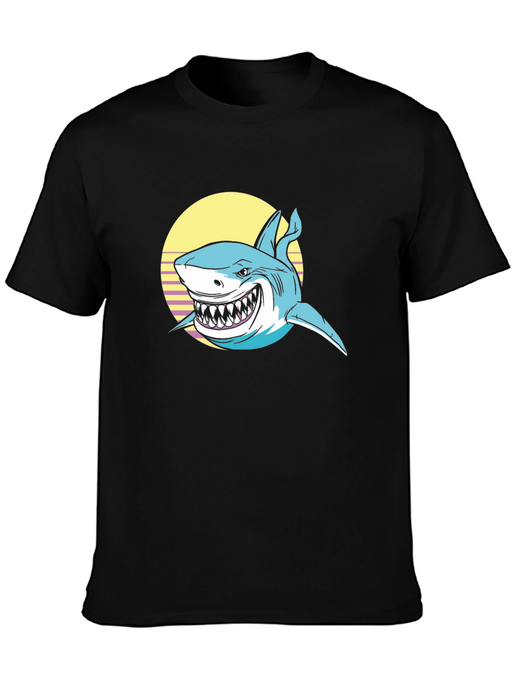 Shark Graphic Print Black T-Shirt