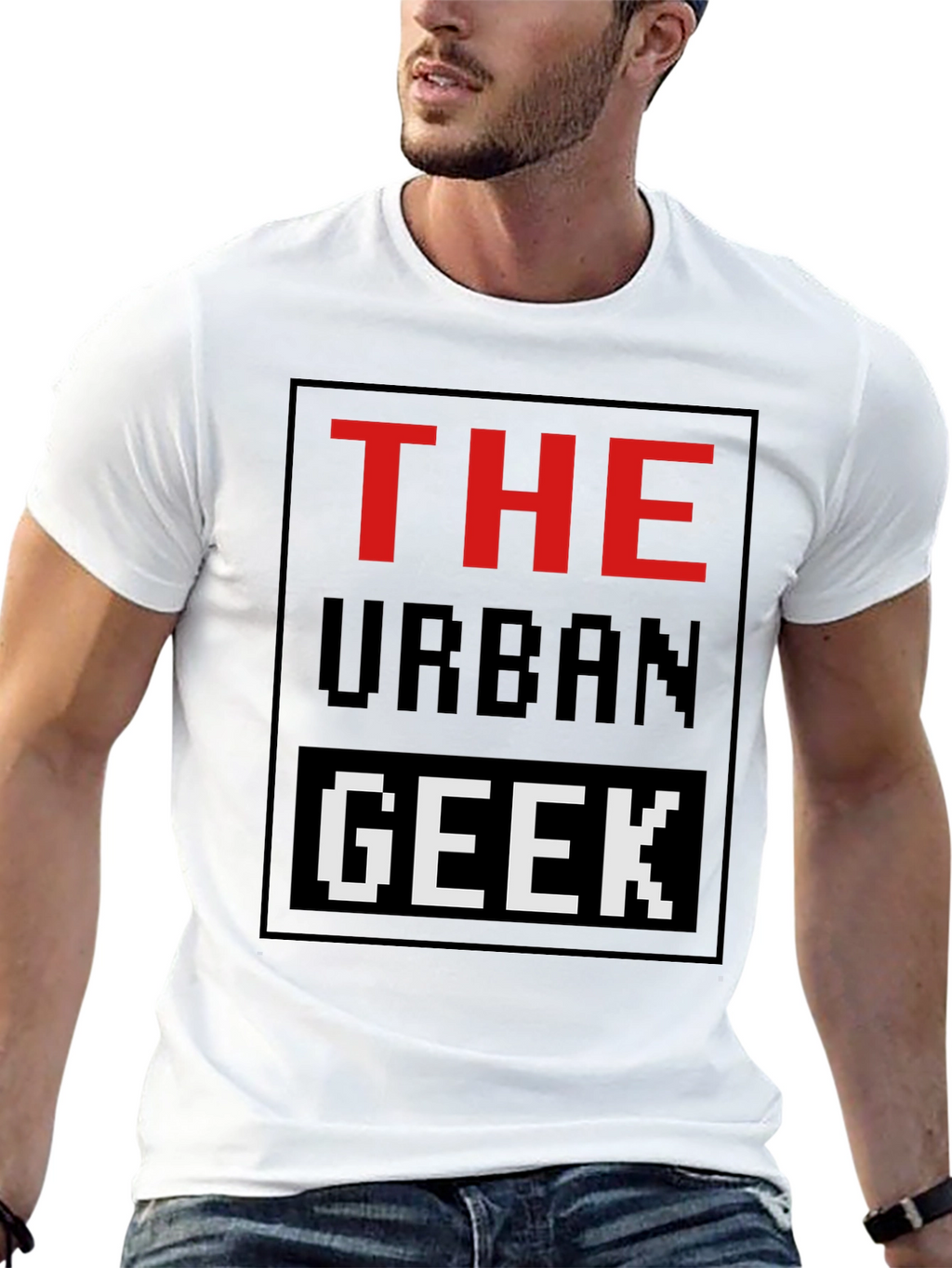 The Urban Geek T-Shirt Pixelated Graphic Novelty Tee