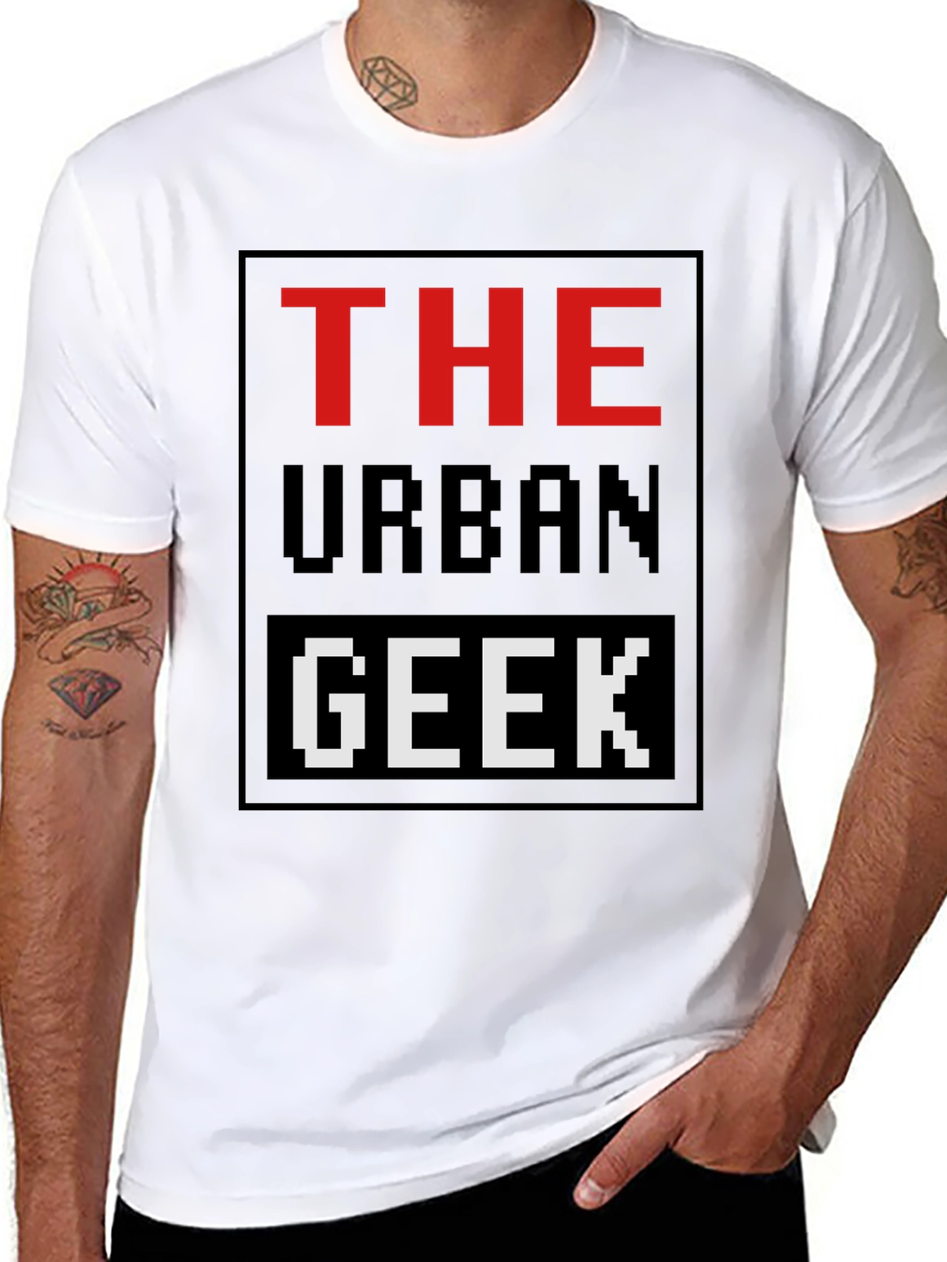 The Urban Geek T-Shirt Pixelated Graphic Novelty Tee