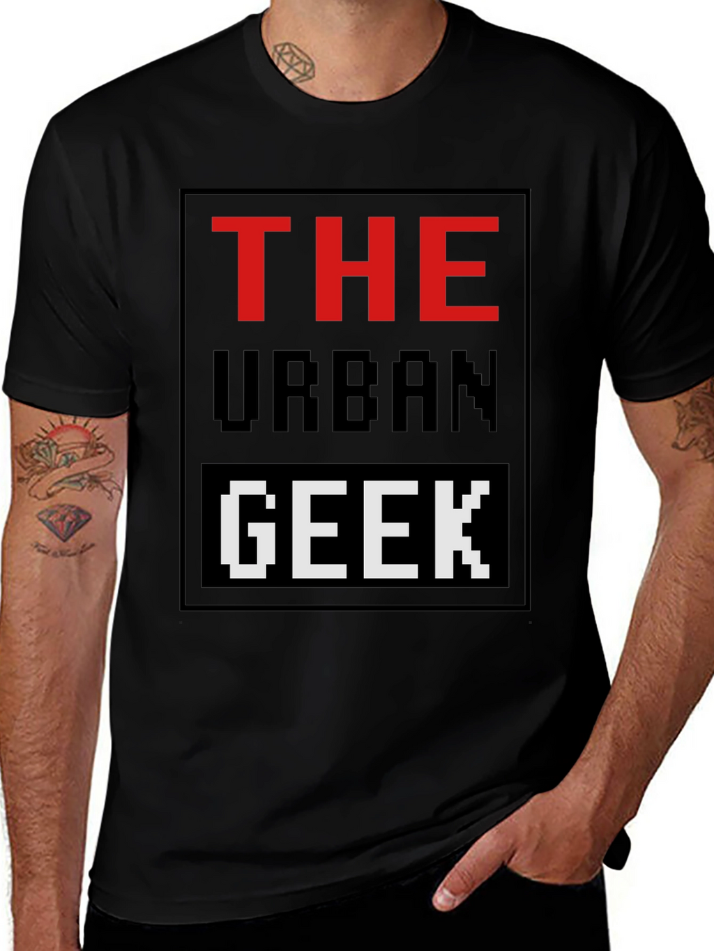 The Urban Geek T-Shirt Pixelated Graphic Novelty Tee