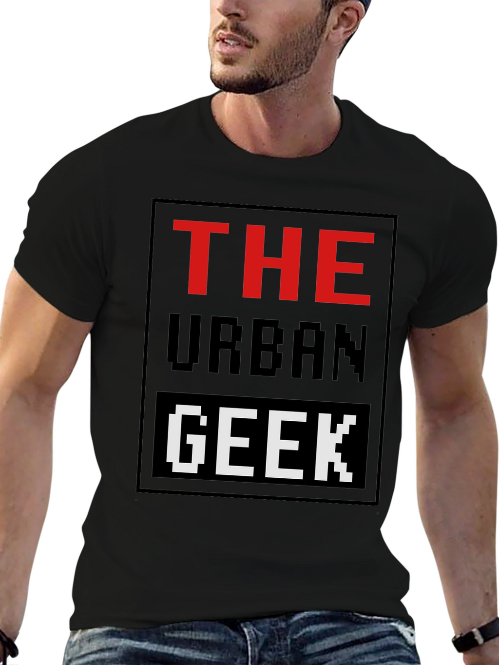 The Urban Geek T-Shirt Pixelated Graphic Novelty Tee