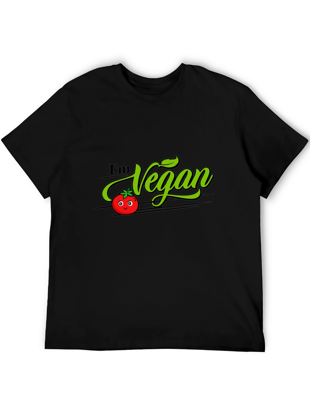Im Vegan Tomato Graphic T-Shirt - Black
