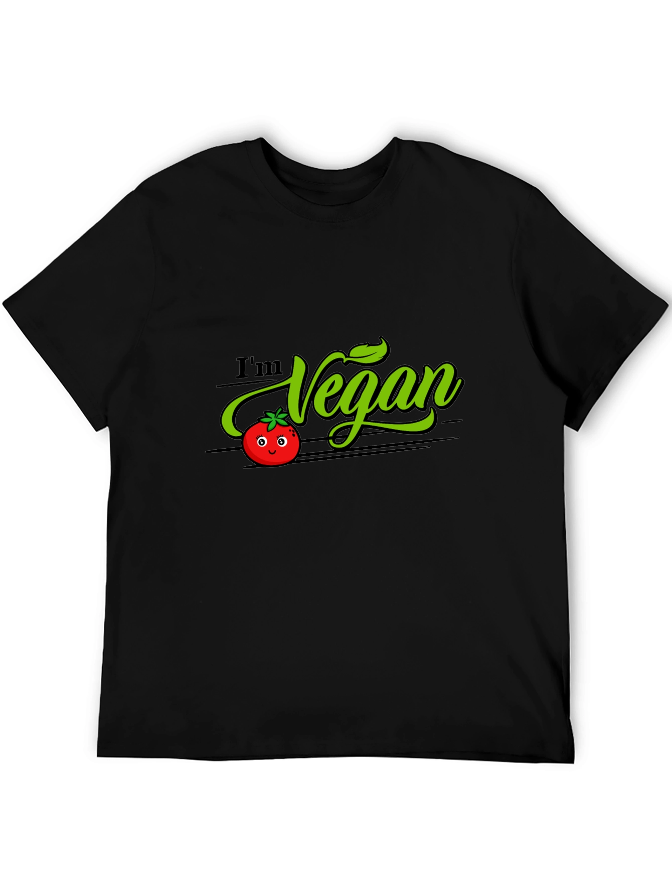 Im Vegan Tomato Graphic T-Shirt - Black