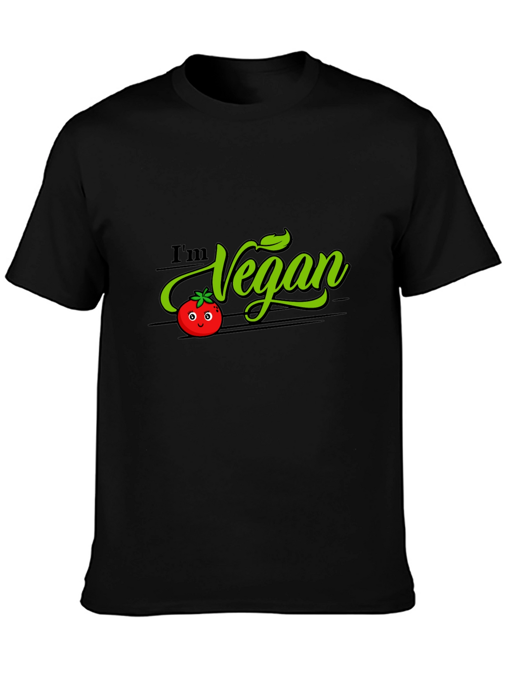 Im Vegan Tomato Graphic T-Shirt - Black