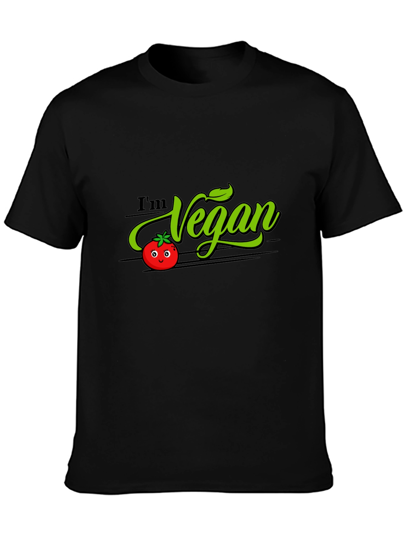 Im Vegan Tomato Graphic T-Shirt - Black