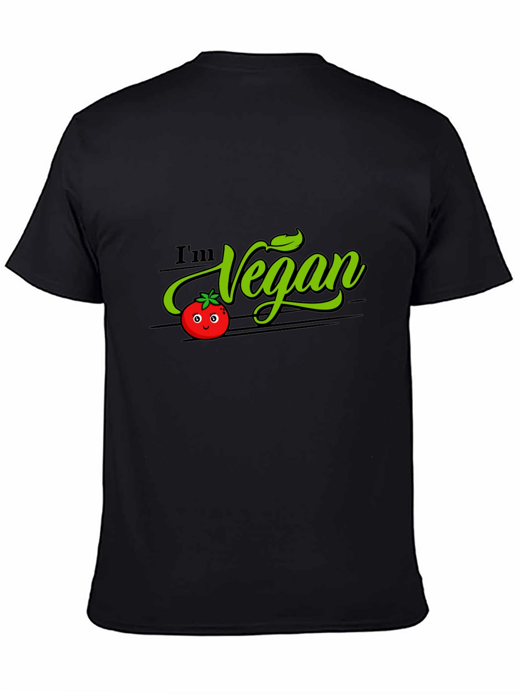 Im Vegan Tomato Graphic T-Shirt - Black