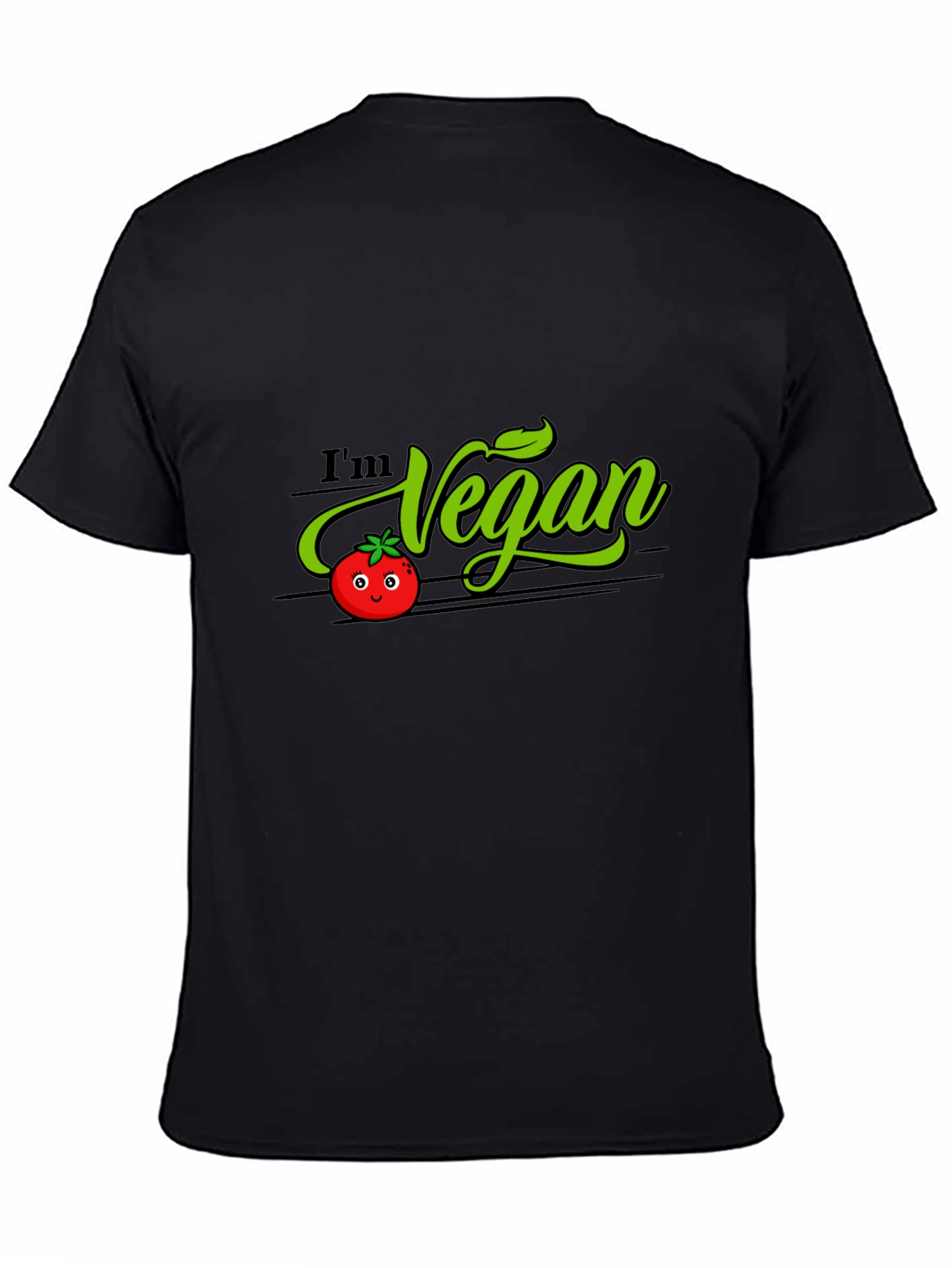 Im Vegan Tomato Graphic T-Shirt - Black