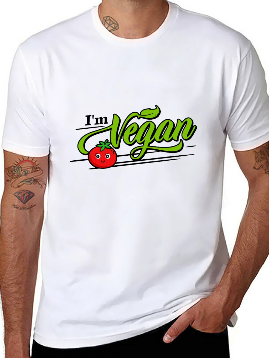 Im Vegan Tomato Graphic T-Shirt - Black