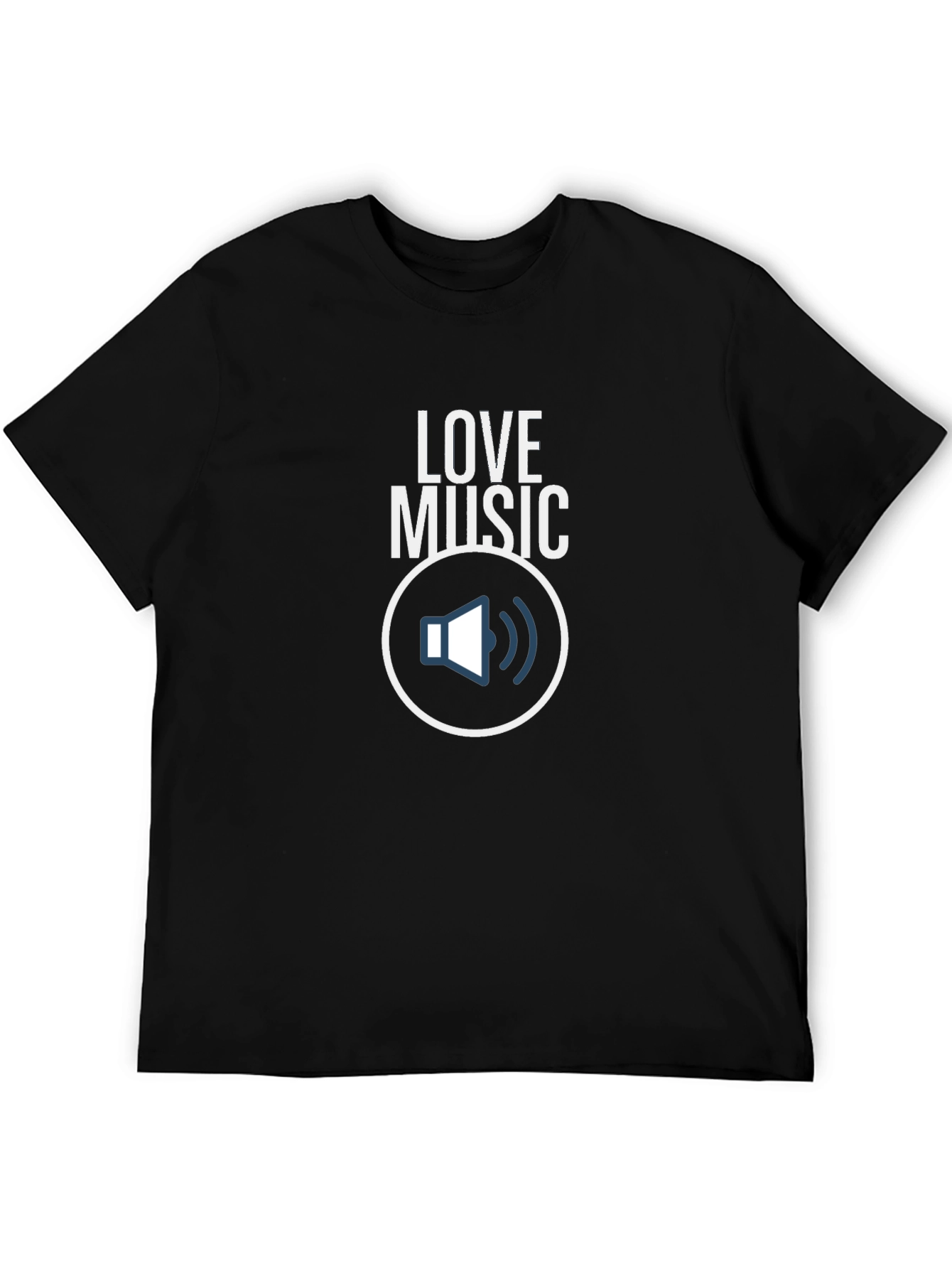 Love Music Graphic Tee - Black Cotton T-Shirt