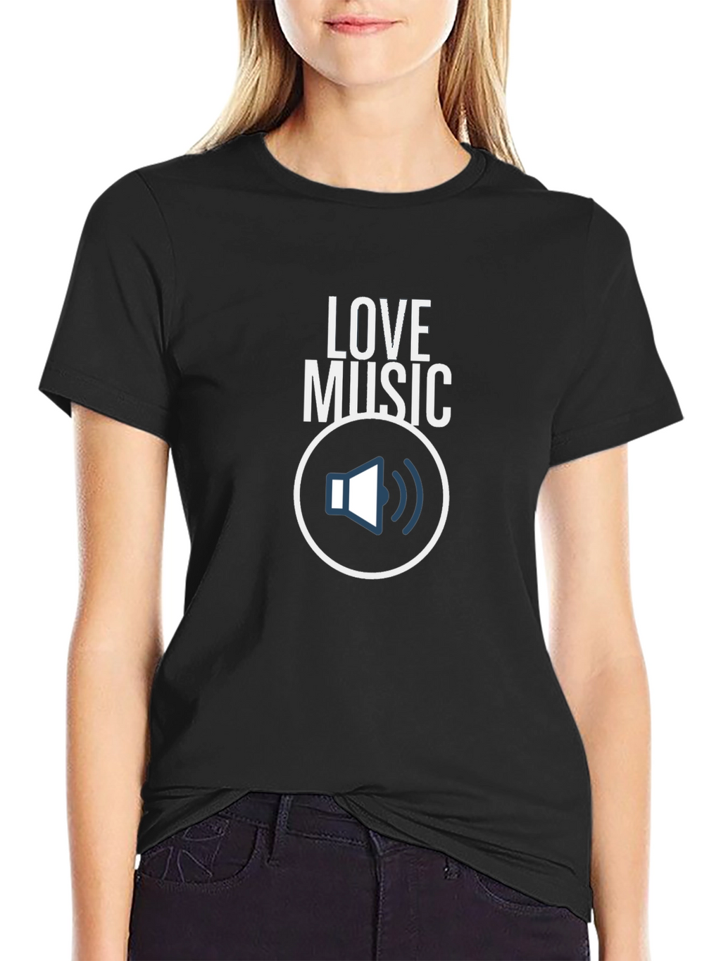 Love Music Graphic Tee - Black Cotton T-Shirt