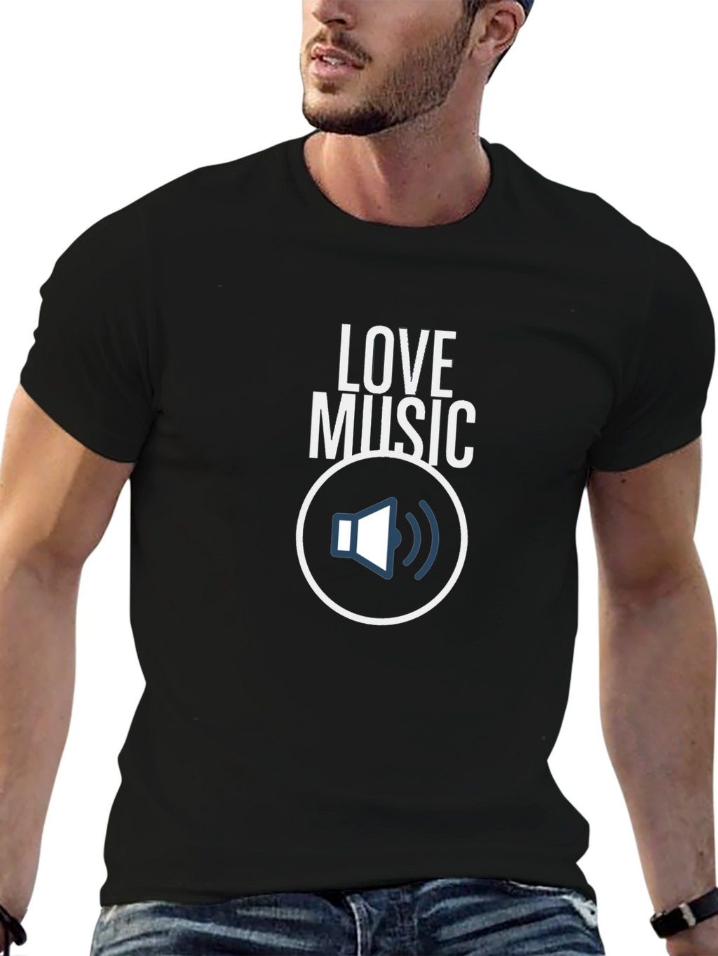 Love Music Graphic Tee - Black Cotton T-Shirt