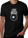 Love Music Graphic Tee - Black Cotton T-Shirt