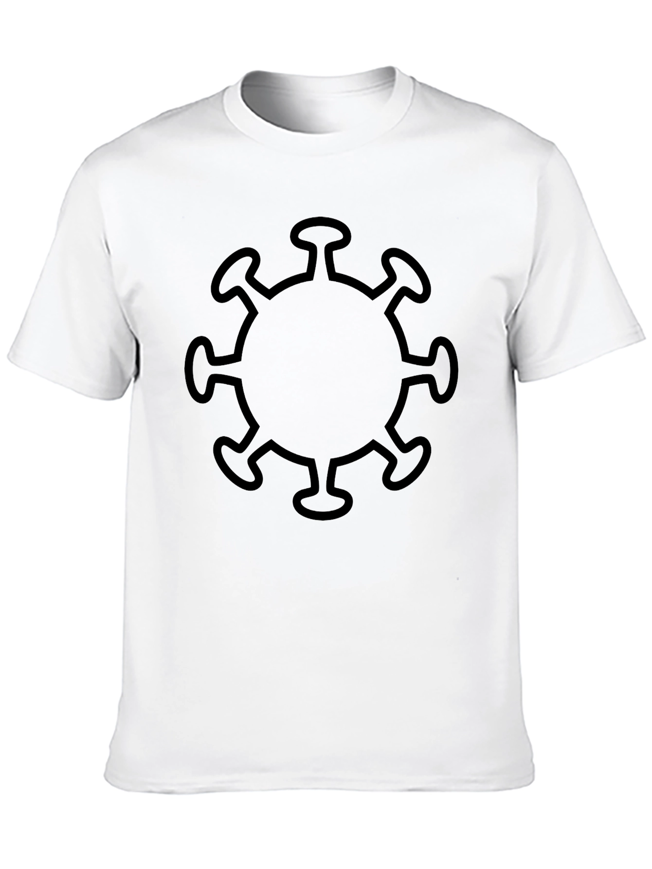 Corona Virus Graphic Print Black T-Shirt