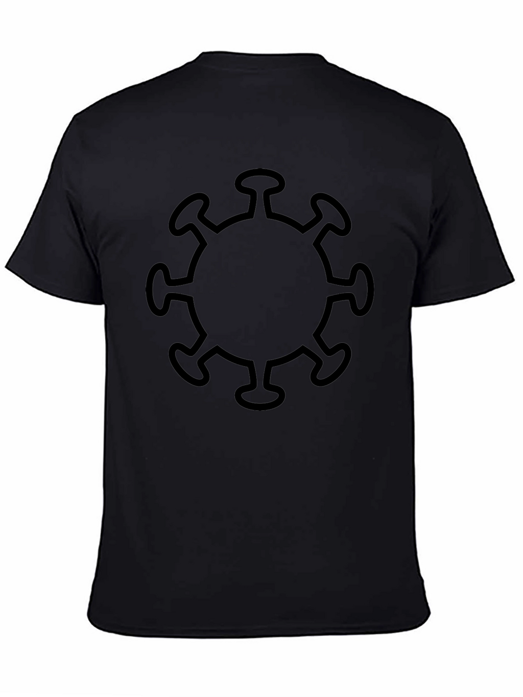 Corona Virus Graphic Print Black T-Shirt