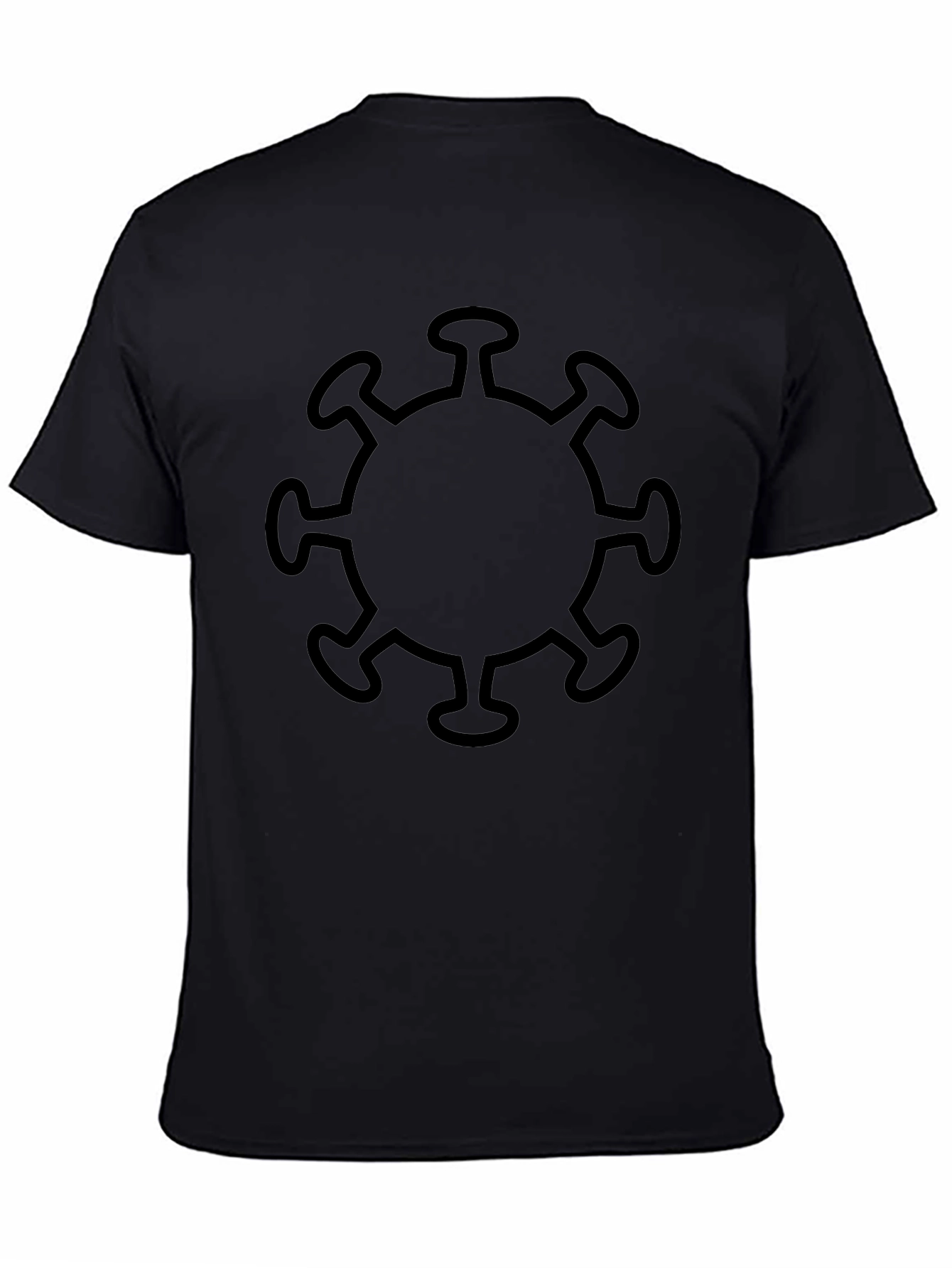 Corona Virus Graphic Print Black T-Shirt