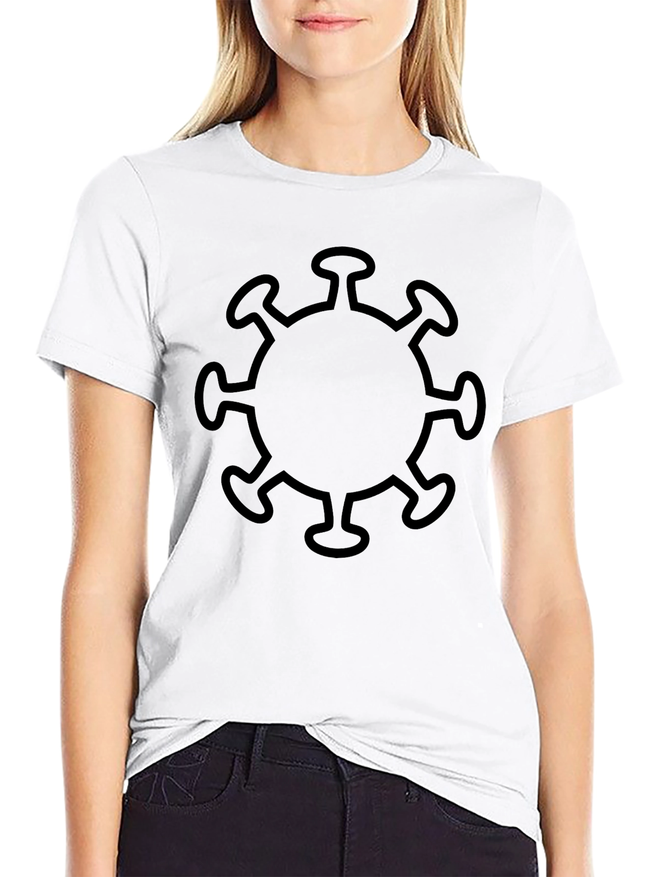 Corona Virus Graphic Print Black T-Shirt