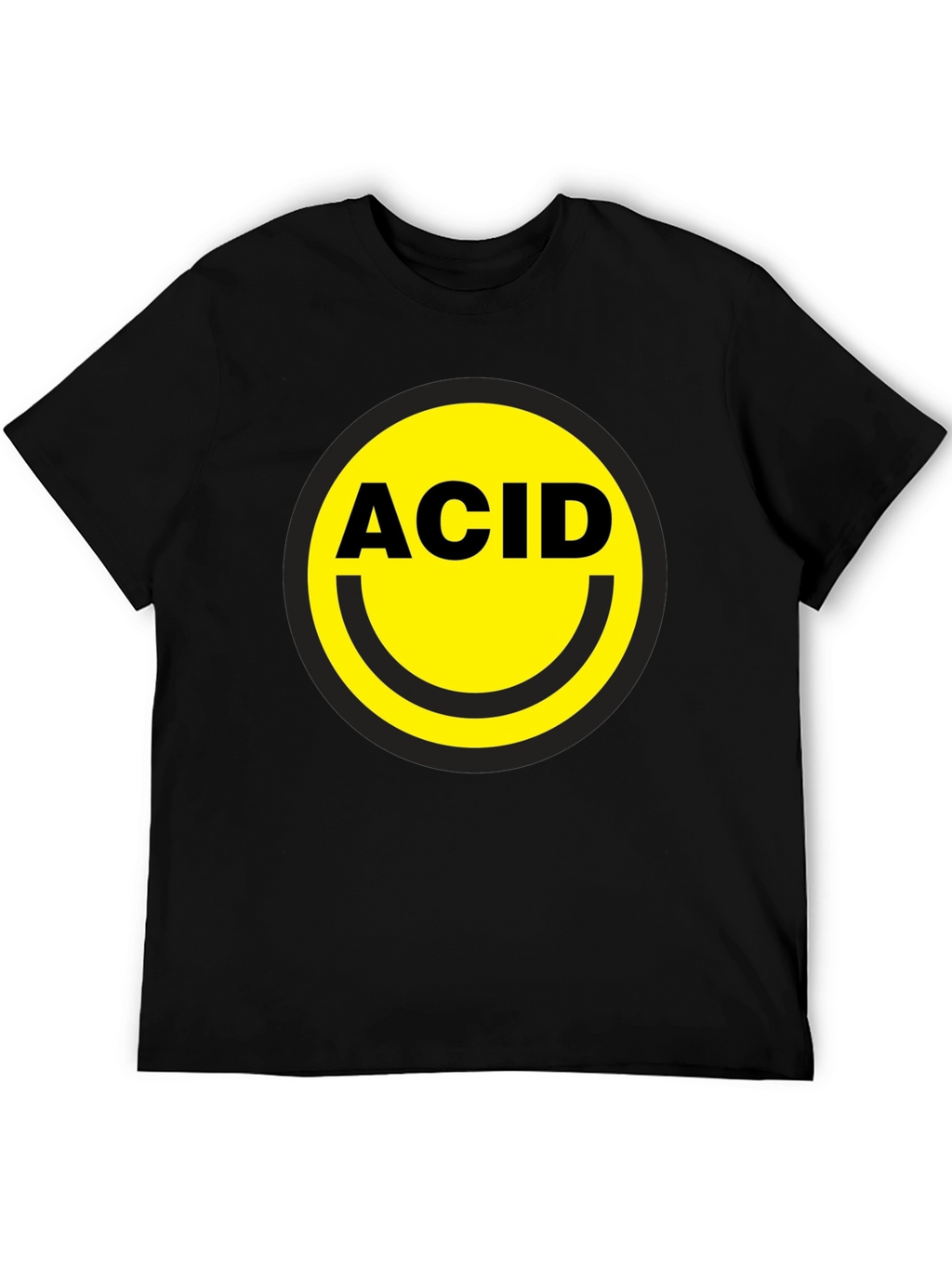 Acid Smiley Face Graphic T-Shirt - Black