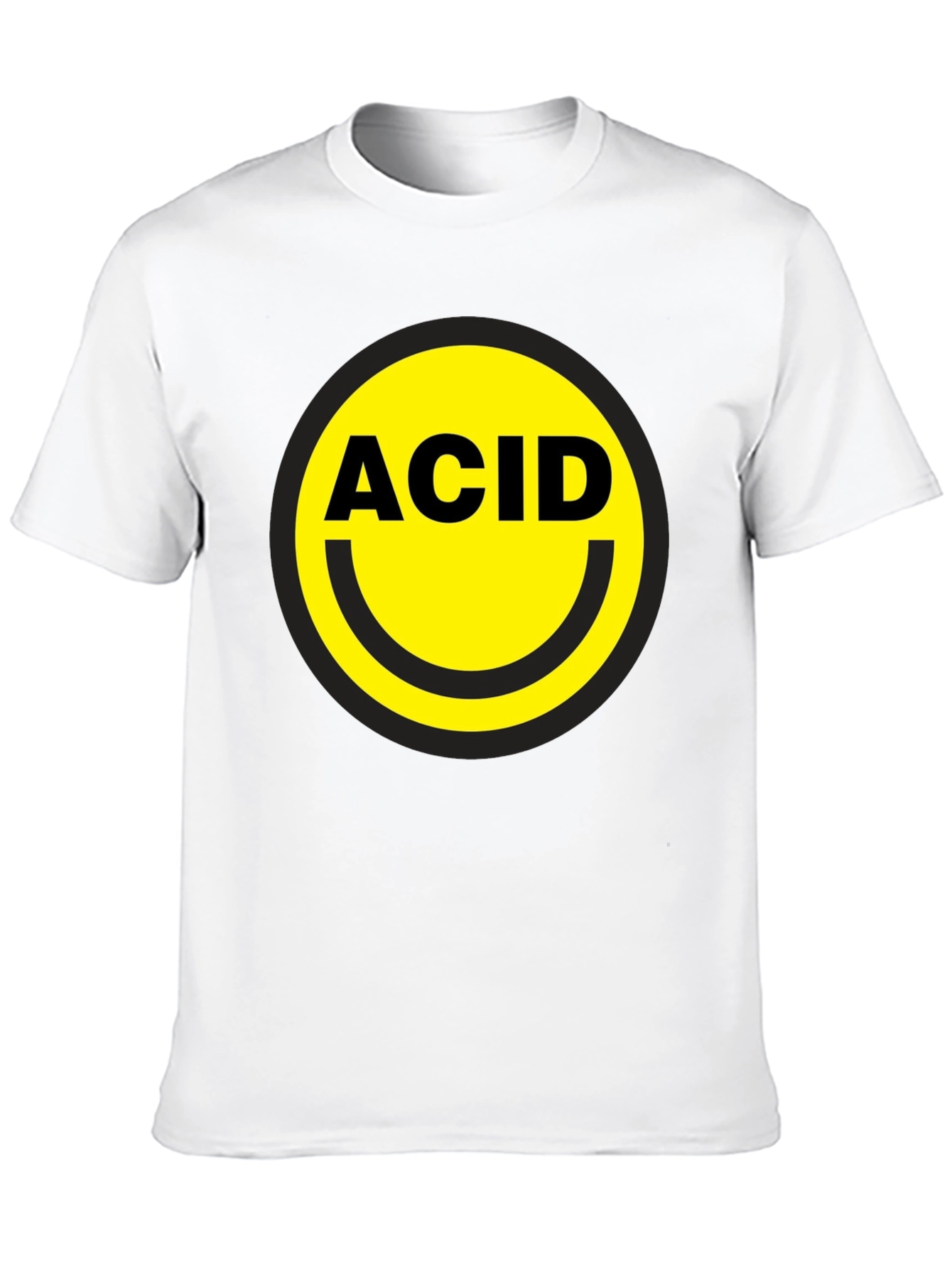 Acid Smiley Face Graphic T-Shirt - Black