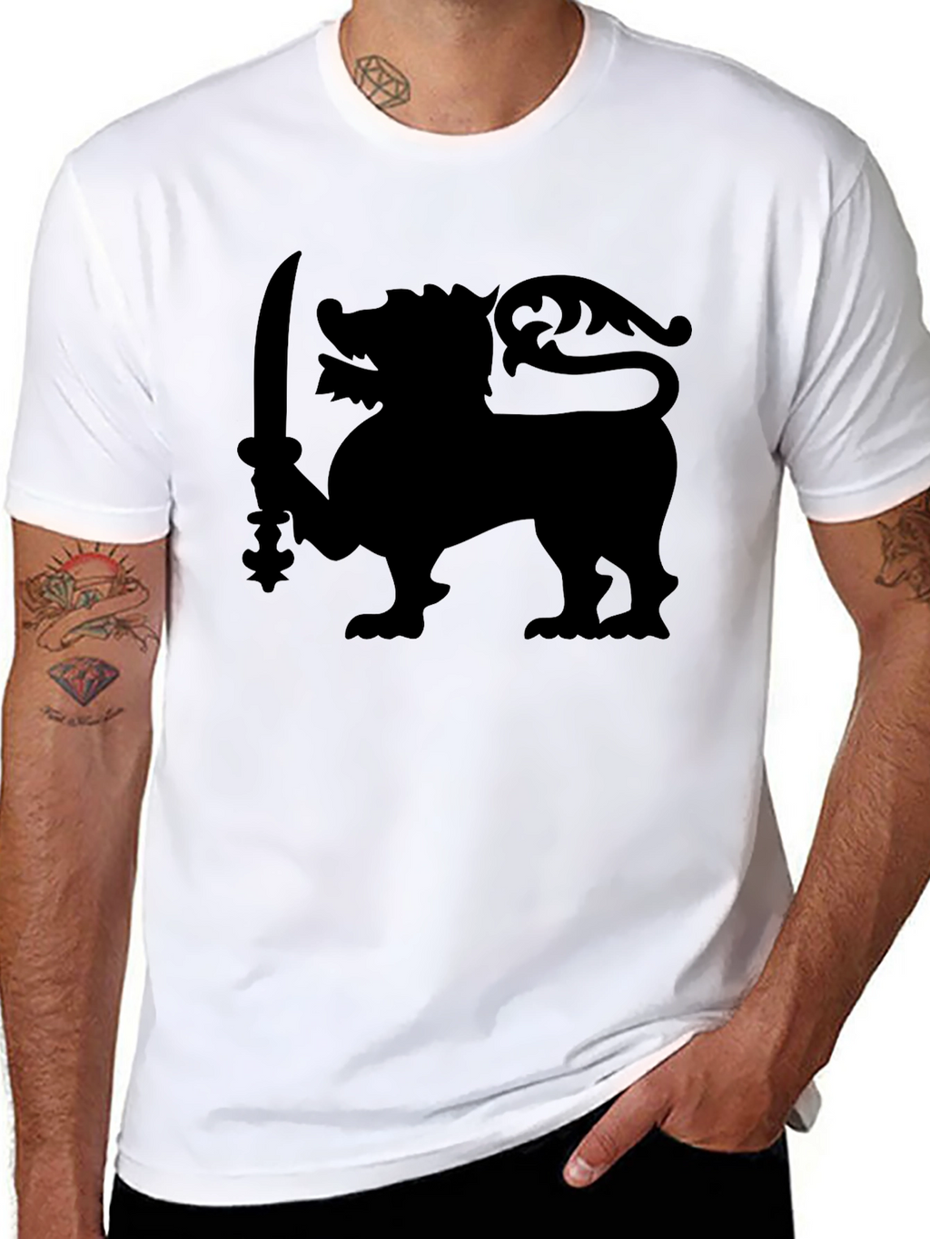 Lion Sword Graphic Tee - Classic Black T-Shirt